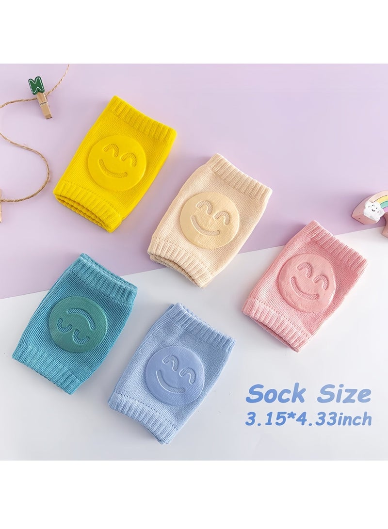 5 أزواج من وسادات الركبة المضادة للانزلاق للأطفال أثناء الزحف، واقيات الركبة للأطفال الصغار، دفايات الساق للأطفال من عمر 6 إلى 24 شهرًا - Image 4